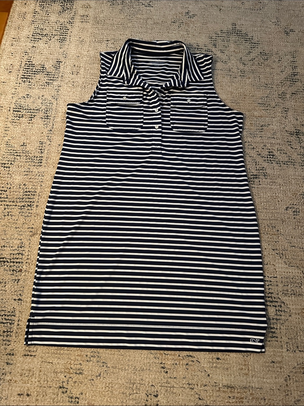 Vineyard vines performance Navy and White Striped Sleeveless Polo Dress